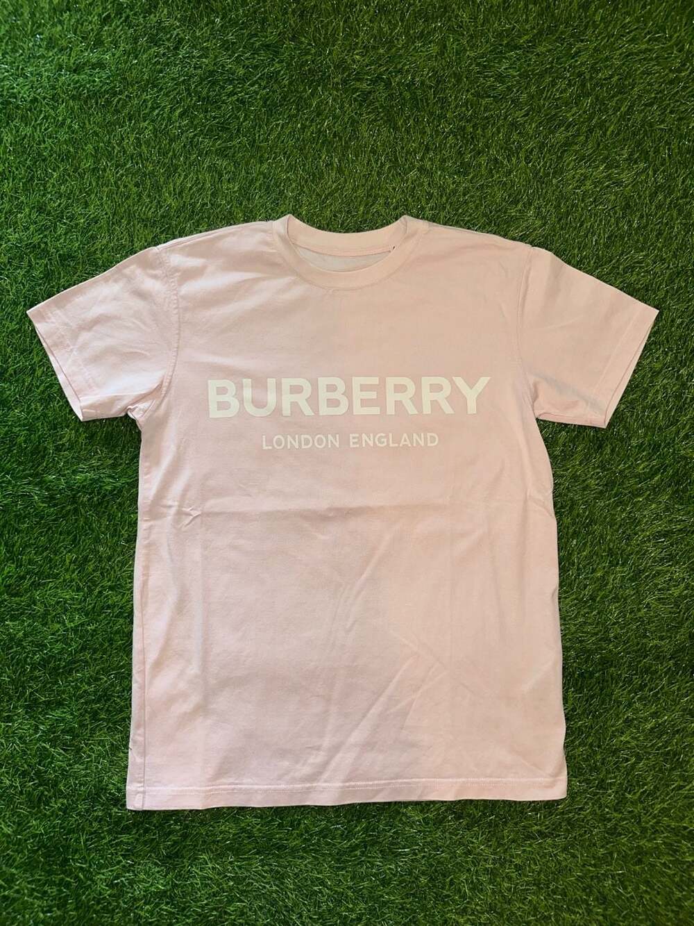 Burberry London England Pink Logo Print Cotton T-Shirt Size S